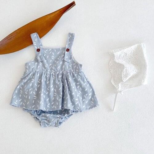 Summer New Baby Girls Leaf Pattern Romper