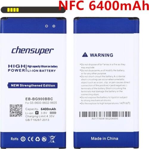 Chensuper 6400mAh EB-BG900BBC Li-ion Phone Battery for Samsung Galaxy S5 I9600 g910L/910S/910K/G9006V/G9008V/G9009D/G900