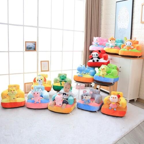 Soft Child Seat Cover No Filling Cartoon Animal Chair Support Seat Feeding Chair Comfortable Support Seats for Baby Child