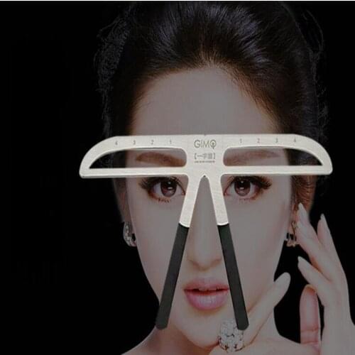 New Eyebrow stainless Stencil Shaper Ruler Measure Makeup Reusable Eyebrow Ruler Free Shipping