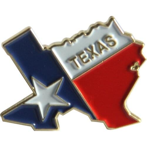 Wholesale Texas Brooch Pin Custom Pins Enamel Mens Suit Pins Made by Iron with 1pcs Butterfly Button Customized and MOQ 50pcs