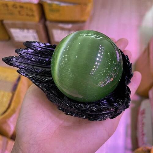 1pcs Crystal Ball Stand Resin wing shape Stands sphere Base for Display