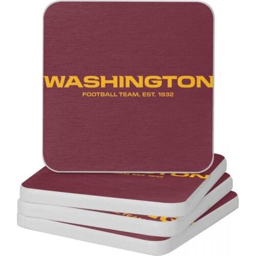 Washington Football Team Natural Diatomite Square Round Shape Coaster Quick-drying Cup Bonsai Mat Soap Pad Diameter 10cm