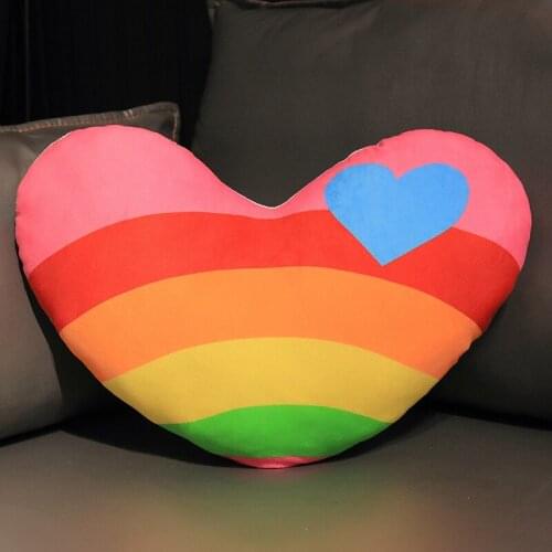 Rainbow heart-shaped pillow love filling pillow toy pillow fashion sofa decoration childrens Girl Birthday Gift