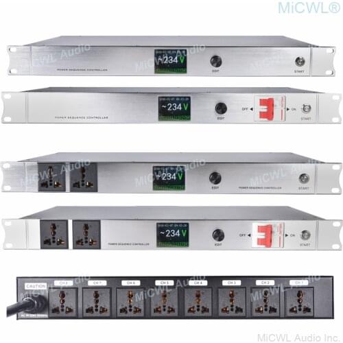 MiCWL 10 Output Rack Mount LCD Power Sequence Controller 30A 6000W Conditioner Surge Protector Power Supply Regulator Air Switch