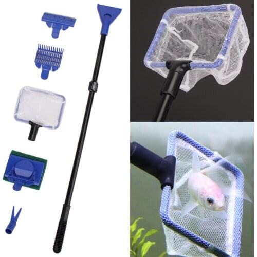 5Pcs/Set Aquarium Brush Tools Gravel Rake Algae Scraper For Aquarium Tank Cleaning Sponge Brush Aquatic Pet Cleaning Tools