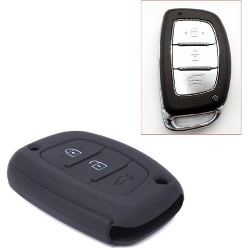 Silicone Car Key Case Cover 3 Buttons For Hyundai IX25 IX35 Creta