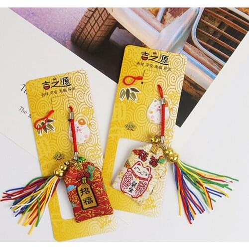 Japanese Lucky Cat Smart Phone Strap Lanyards for iPhone/Samsung/XiaoMi Mobile Phone Strap Rope Charm keychain Tassel Pendant