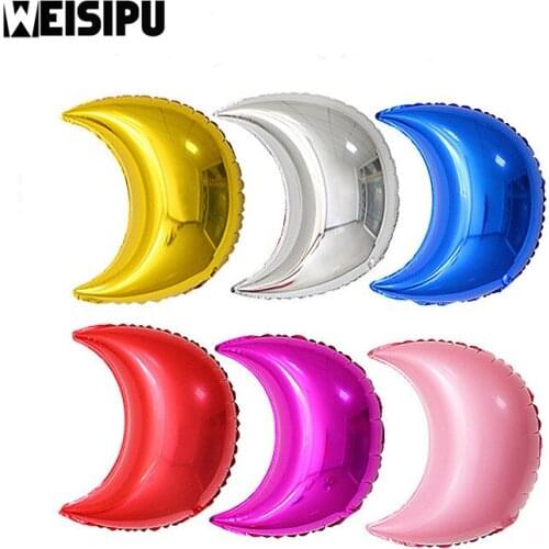 1pcs 36 inch Aluminium Foil Moon Balloons Baby Shower Toy Birthday Wedding Party Moon Shape Balloons Decoration Supplies