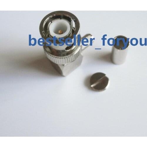 1Pcs BNC Male Plug Right Angle Crimp for RG58 RG400 RG142 RFC195 RF Connector