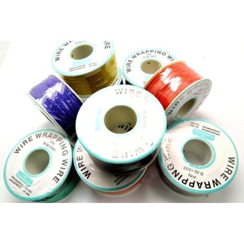 1pcs OK Line 0.5mm 30AWG Wire Wrapping Wrap Flexible insulation tin-plated Jumper Cable 250meter 820FT PCB flying jumper wire