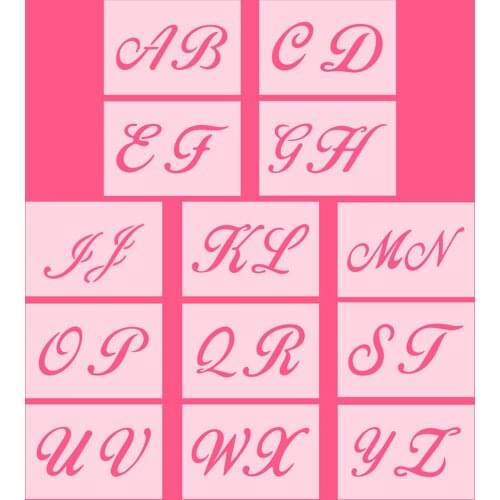 13pcs Capital letters Layering Stencils for Diy scrapbook/photo album Decorative Embossing coloring,painting stencil,home decor