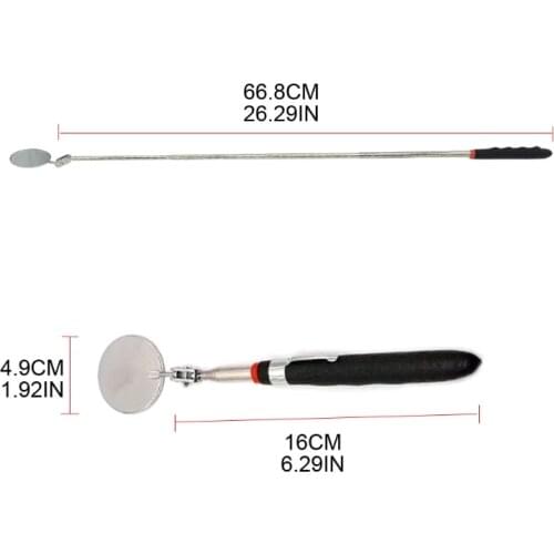 50LC Flexible Inspection Mirror Extendable Handle Telescoping Inspection Mirror Tool for Engine Underpan Repair