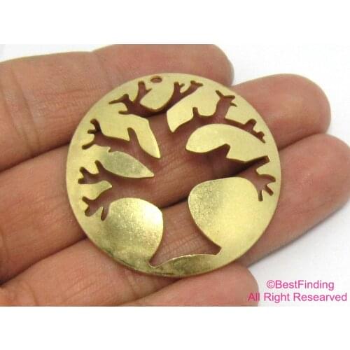 10pcs Brass Tree pendant 40mm stamping hollow out earrings findings -R456