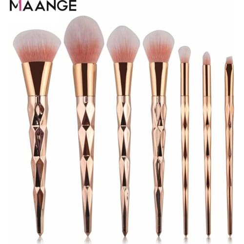 MAANGE 7/10Pcs Diamond Makeup Brushes Set Powder Foundation Eye Shadow Blush Blending Cosmetics Beauty Make Up Brush Tool Kits