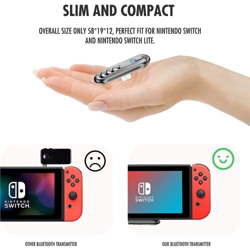 Switch Bluetooth Adapter, Wireless Bluetooth Audio Transmitter for Nintendo Switch/Lite Compatible with AirPods PS4 Bose Sony