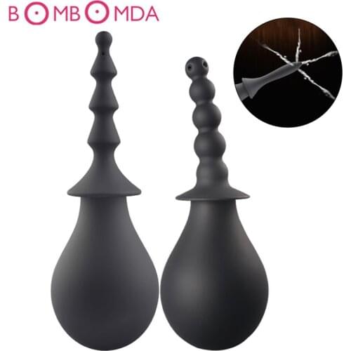 Anal Shower Vaginal Cleaner Silicone Anal Plug Syringe Plug Enema Cleaning Tube Adults Products Sex Toys for Women Man Butt Plug