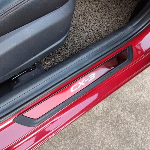 Car Styling For Mazda Cx-3 cx3 Door Sill Trim Protector Scuff Plate Stainless Steel Accessories Auto Pedal Sticker 2017 2019