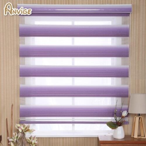 Free shipping Mordern Gradient Purple Zebra Blinds Thick Curtain Window Customized Roller Blind