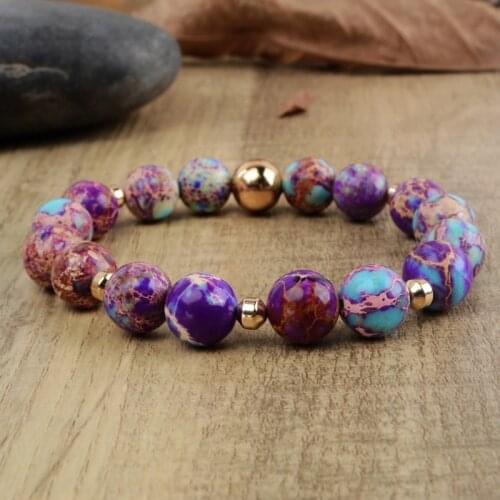 Premium Beads Bracelets Stone Japser Fancy Friendship Bracelets Lovers Couples Yoga Bracelet Boho Jewelry Gifts Birthday Gift