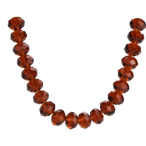 Findings DIY Faceted Beads 4-14mm Lots Making Loose Deep Topaz Crystal Jewelry Rondelle Spacer Glass Bracelet Bulk Wholesale