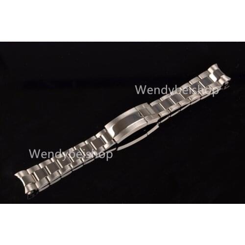 CARLYWET 20mm Silver Middle Polish Solid Screw Links Stainless Steel Curve End Watch Band Strap Bracelet Belt For Submariner GMT