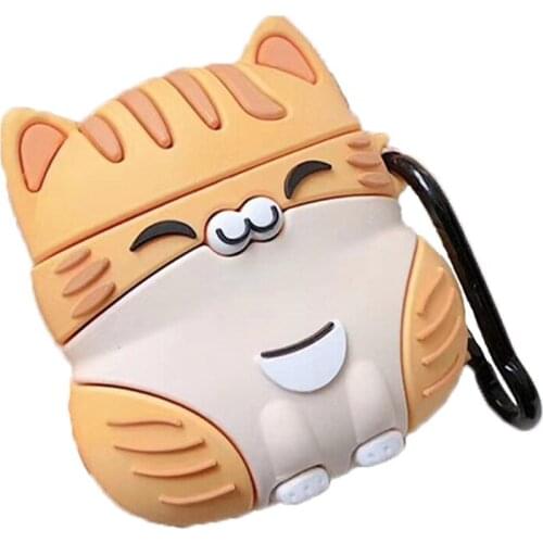 Chubby Orange Cat Lucky Cat Headphone Cases For Apple irpods 1 2 Wireless Bluetooth Headset ACute Silicone Protection Cover