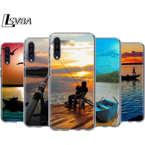 Fishing Lake Sunset For Samsung Galaxy A90 A80 A70 A60 A50 A40 A30 A32 A52 A72 A02S A2 A20S A20E A10S A10E A10 Phone Case