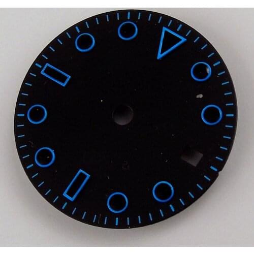 28.5mm Sterile Watch Dial Blue Marks Date Window Fit For Miyota 8215 821A 8205 Movement