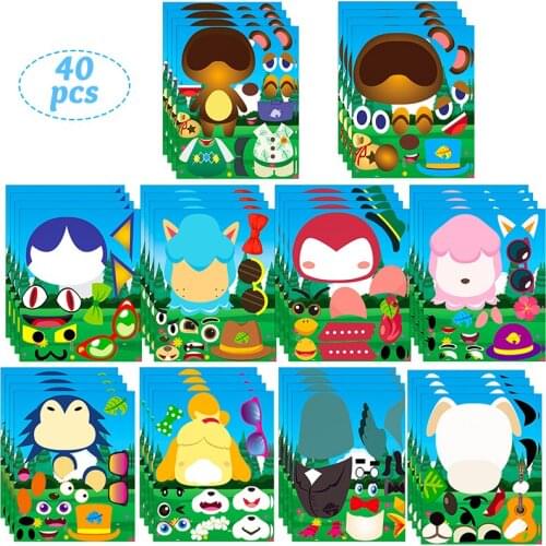 40pcs Animal Cartoon Stickers Gaming Stickers for Children Stickers for Water Bottle Laptop Luggage Guitar Room Decorations