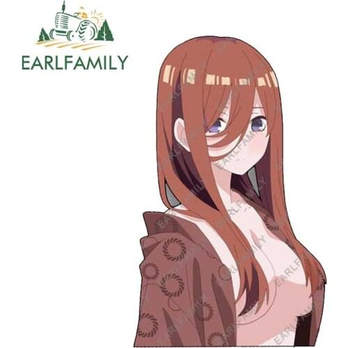 EARLFAMILY 13cm x 8cm Cartoon Anime Sexy Girl Car Stickers and Decals Waterproof Auto JDM RV VAN Car Accessories Decor