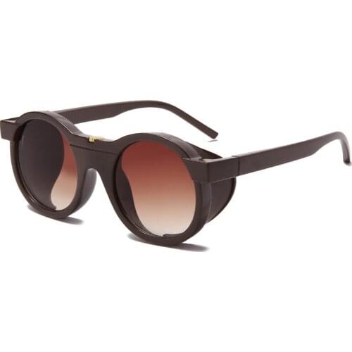 European and American fashion women sunglasses new steampunk round frame sunglasses men trend personality wild glasses uv400