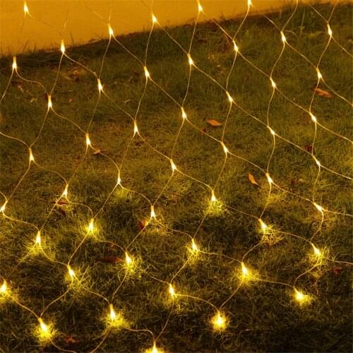 1.5mx1.5m 96 LEDs Net Mesh EU String Light Garland Twinkle Star Outdoor Garden Wedding Party Window Curtain Fairy Holiday Decor