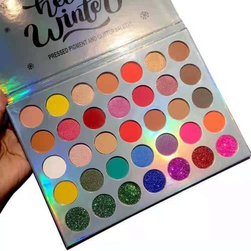 Hot Sale Waterproof 35 Colors Eyeshadow Palette Matte Shimmer & Glitter Pigment Pressed Powder Makeup For Eyes 24Pcs/Lot DHL