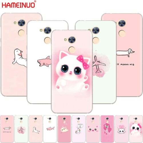 HAMEINUO cute pink cat dog fish simple design Cover phone Case for Huawei Honor 10 V10 4A 5A 6A 7A 6C 6X 7X 8 9 LITE