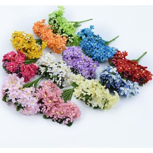 12pcs artificial plants for decoration scrapbooking flowers diy gifts box christmas wreath wedding home decor silk Gypsophila