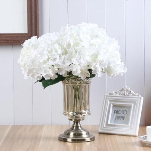 5 Heads Wedding Artificial Hydrangea Silk Flowers With Stems For Home Party Shop Baby Shower Decor Fake Party Room Decoration