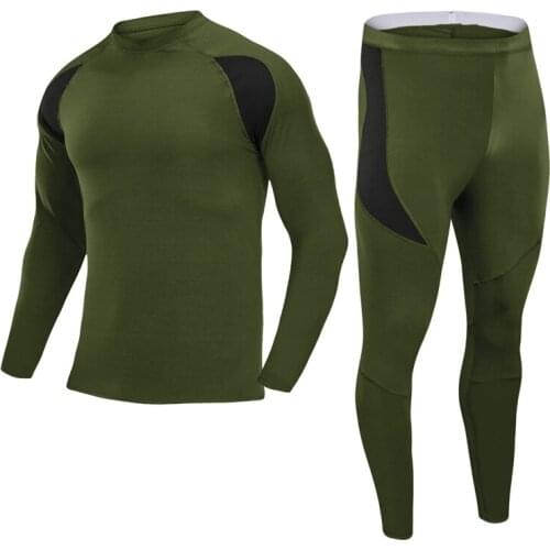 Winter top quality thermal underwear sets men compression fleece sweat quick drying anti-microbial thermo underwear men clothing