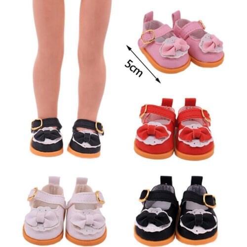 Fashion 18 Inch Dolls Accessories Bow Tie Shoes 20cm Cotton Dolls Soft Elastic 5cm Princess Shoes Children Gift Toys