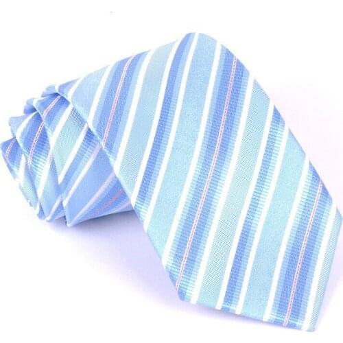 SHENNAIWEI 2016 mens brand gravata 8cm royal blue and White striped ties no minimum order atacado
