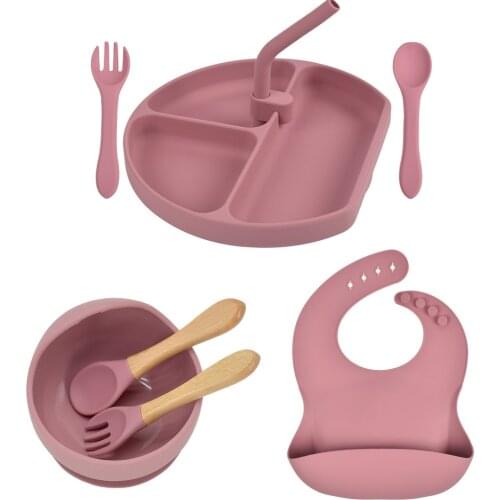 27Colors Baby Plate Set Children Silicone Dishes BPA Free Smile Face Baby Dinner Suction Plate Kids Toddler Training Tableware