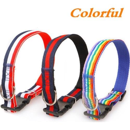 2019 New Arrival Pet Dog Collars Strong Nylon Collar Fashion Colorful Cute Style Soft Adjustable Pets Supplier Free Shipping