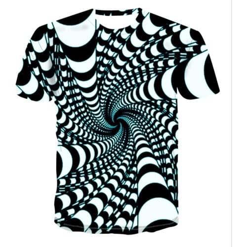 Luxury new 3DT shirt digital printing color lightning cool short-sleeved summer round neck short-sleeved top