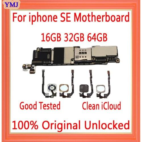 Original unlocked for iphone SE Motherboard with Touch ID/Without Touch ID,No iCloud for iphone 5SE Mainboard with Full Chips