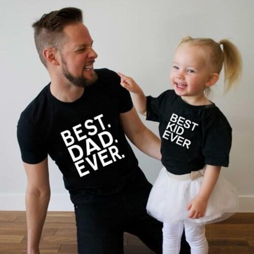 Father and Son Daughter Matching T shirt Family Matching Look Clothes Men Baby Tops Tee Best Dad Kid Ever Boys Girls T-shirt