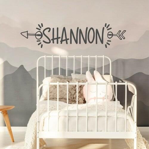 Personalised Name Wall Sticker Cowboy And Indian Style Custom Name Wall Stickers Vinyl for Home Decor Nursery Decor Mural X058