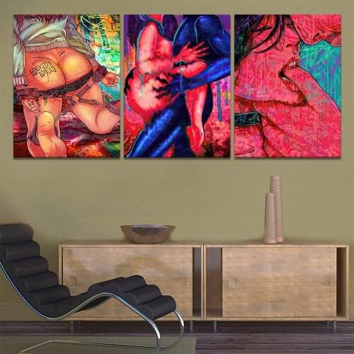 3 Pieces Sexy Poster Couple Nude Color Painting for Bedroom Couple Suite Decor Boy And Girl Oil Painting