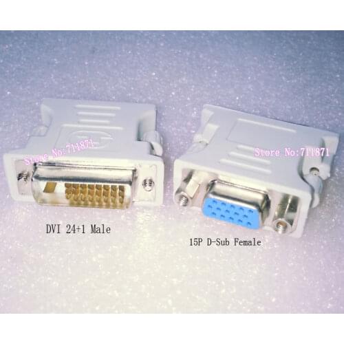 DVI 24+1 Male 15P VGA D-sub Female Connector DVI Male D-Sub Female Adapter 24+1 DVI DVI-D male 15Pin VGA Female convert joint