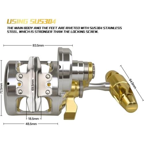 Aluminum CNC Machined Fishing Reel Lever Drag Right or Left Handed Saltwater Fishing Jigging Reel NMB Japan imported bearing