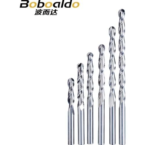 Boboaldo 5pc/lot 4mm 2 Flute Spiral ball nose end mill CNC router bits for wood tungsten carbide milling route tool fresa